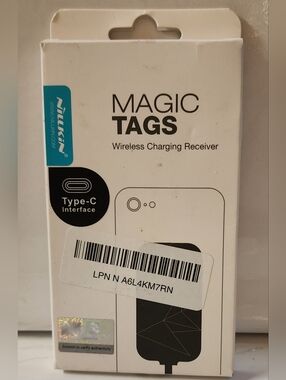 Magic Tags Wireless Charging Receiver Type-C - White/Black NEW